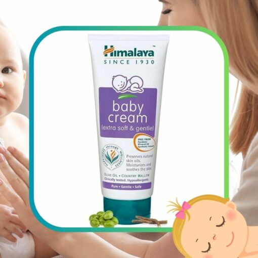A_Mother_rubbing_cream_on_a_baby